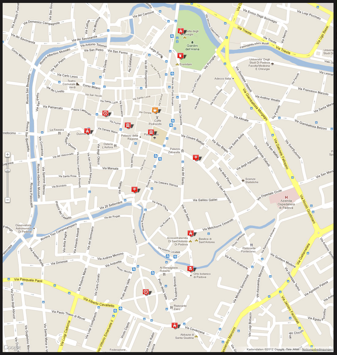 tourist map of padua italy